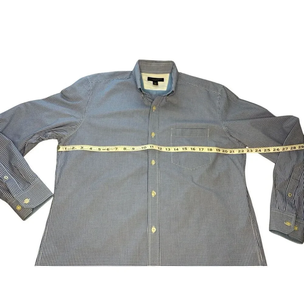 Banana Republic blue and white checked Classic Fit dress shirt - M